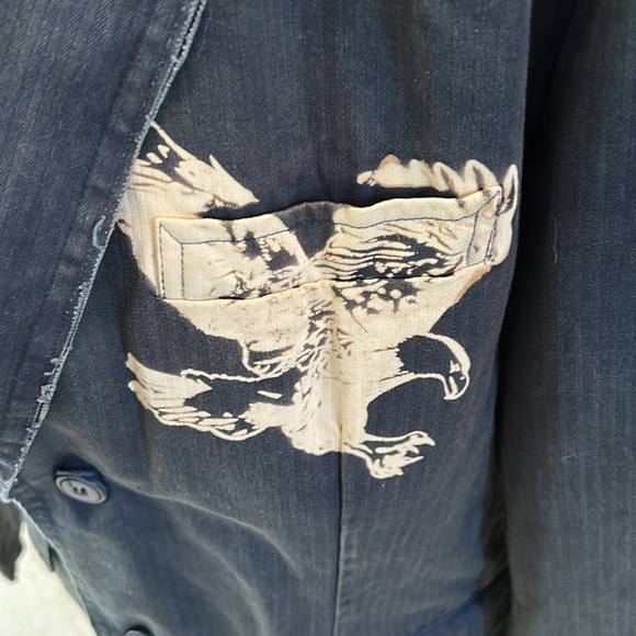 Positano Men’s Blue Raw Hem Blazer Size Large - Picture 4 of 11